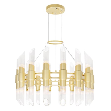 Cwi Lighting Croissant 32 Light Chandelier With Satin Gold Finish 1269P32-32-602